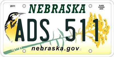 NE license plate ADS511