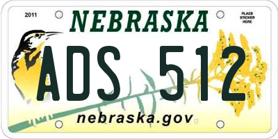 NE license plate ADS512