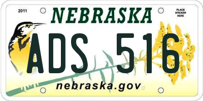 NE license plate ADS516