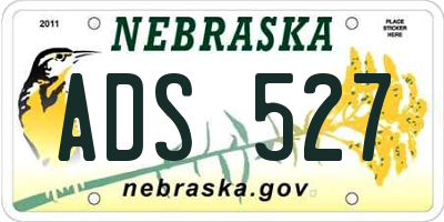 NE license plate ADS527