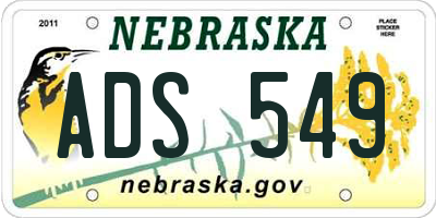 NE license plate ADS549