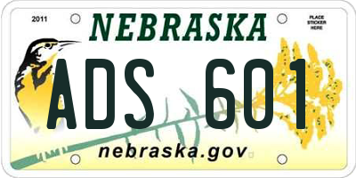 NE license plate ADS601