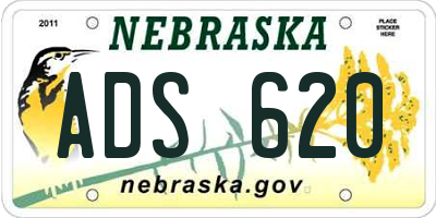 NE license plate ADS620