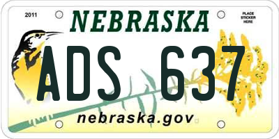 NE license plate ADS637