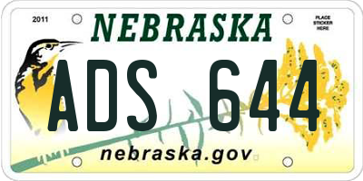 NE license plate ADS644
