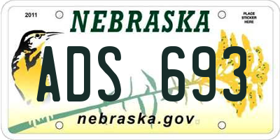 NE license plate ADS693
