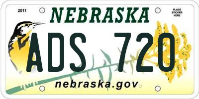 NE license plate ADS720