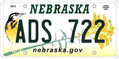 NE license plate ADS722