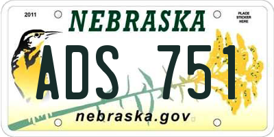 NE license plate ADS751