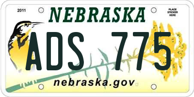NE license plate ADS775