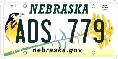 NE license plate ADS779