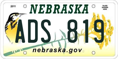 NE license plate ADS819