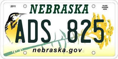 NE license plate ADS825