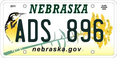 NE license plate ADS896