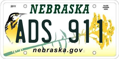 NE license plate ADS911
