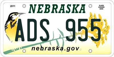 NE license plate ADS955