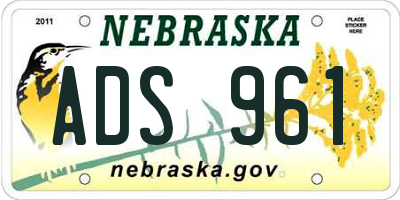 NE license plate ADS961