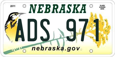 NE license plate ADS971