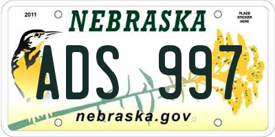 NE license plate ADS997