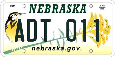 NE license plate ADT011