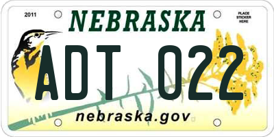 NE license plate ADT022