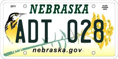 NE license plate ADT028