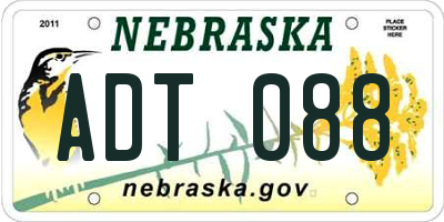 NE license plate ADT088