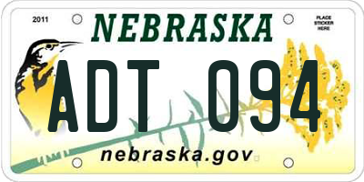 NE license plate ADT094