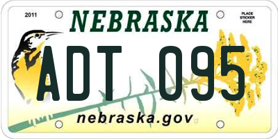 NE license plate ADT095