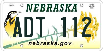 NE license plate ADT112