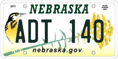 NE license plate ADT140