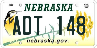 NE license plate ADT148