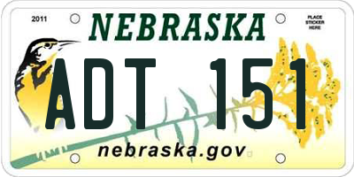 NE license plate ADT151