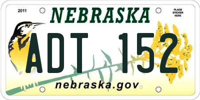 NE license plate ADT152