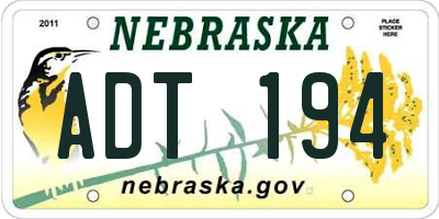 NE license plate ADT194