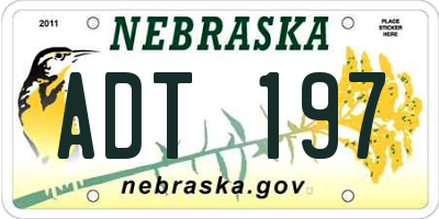 NE license plate ADT197