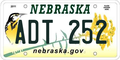 NE license plate ADT252