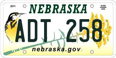 NE license plate ADT258