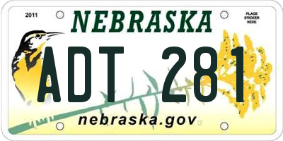 NE license plate ADT281