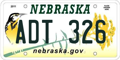 NE license plate ADT326