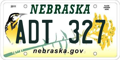 NE license plate ADT327