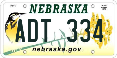 NE license plate ADT334