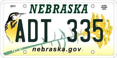 NE license plate ADT335