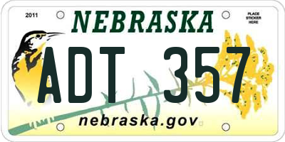 NE license plate ADT357