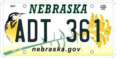 NE license plate ADT361