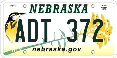 NE license plate ADT372