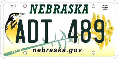 NE license plate ADT489