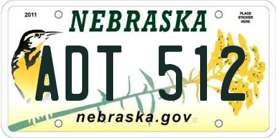 NE license plate ADT512