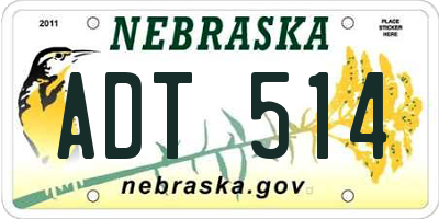 NE license plate ADT514
