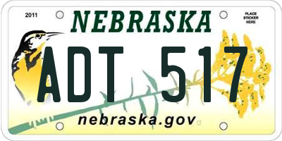 NE license plate ADT517